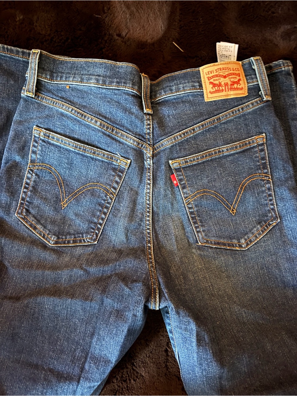 Levi's Dark Indigo High-Rise Ribcage Straight Jeans